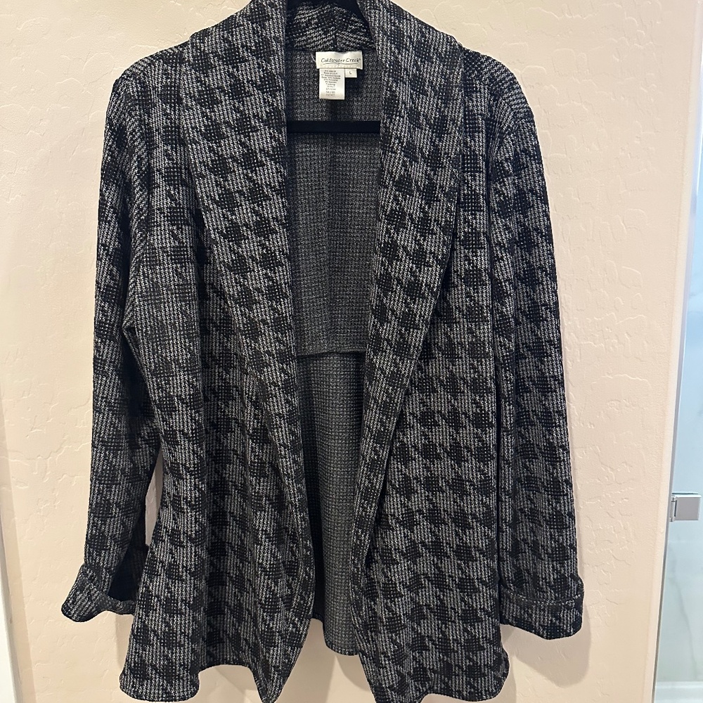 Coldwater Creek houndstooth knit jacket